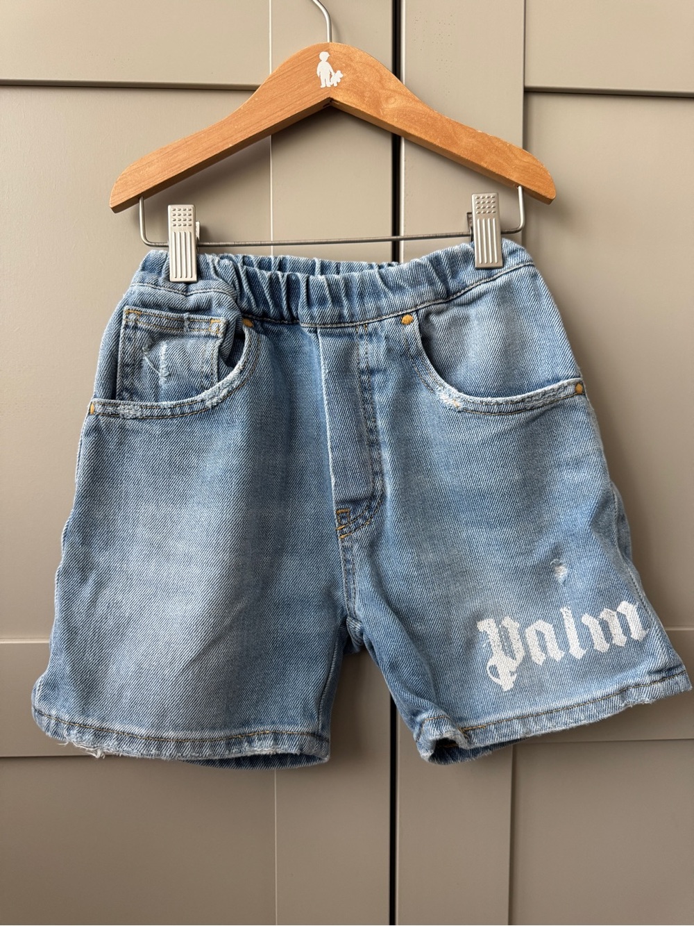 Boys Palm Angels Blue Denim Kids Shorts